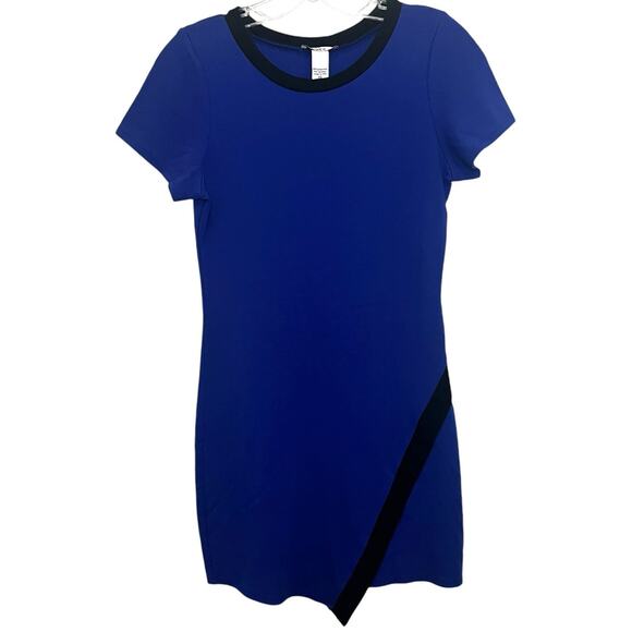 Bar III Mini Dress Short Sleeve Pullover Shirt Dress Stretch Sz XS Blue NWOT - Picture 1 of 9